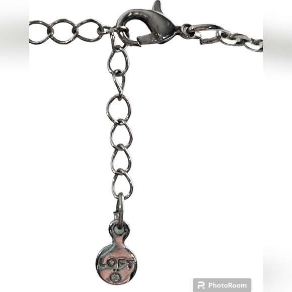 Loft necklace. dark blue, light blue, cz, opal, and turquoise colored st… - Picture 10 of 10